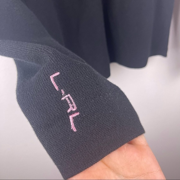 Lauren Ralph Lauren Black Gold Zipper Knit Sweater Jacket Women’s medium - Picture 3 of 7